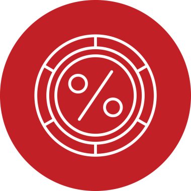 İndirim simgesinin vektör illüstrasyonu, yüzde