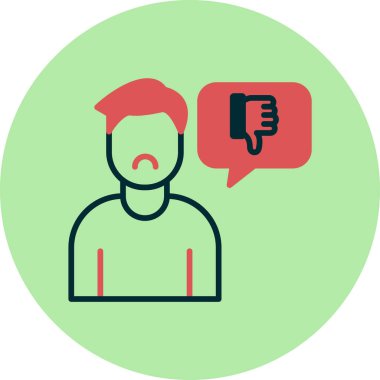 Hoşlanmamak, başparmak simgesi, vektör illüstrasyonu