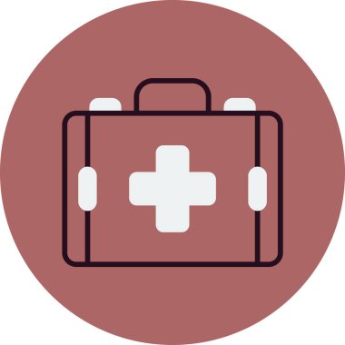 İlk yardım kiti simgesi, vektör illüstrasyonu