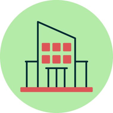 Şehir binası simgesi, vektör illüstrasyonu basit tasarım