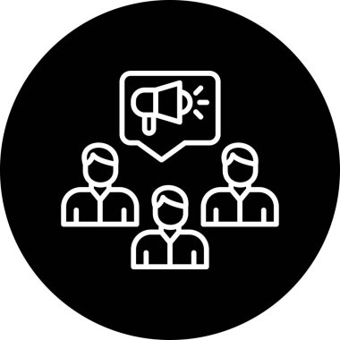 Halkla İlişkiler web simgesi, basit vektör illüstrasyonu