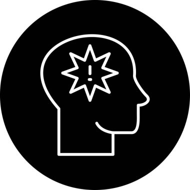 Ünlem işareti olan adam düz simge, panik konsepti, vektör illüstrasyonu