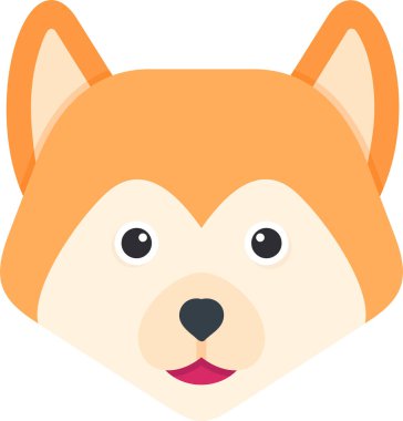 Akita köpek simgesi, basit vektör illüstrasyonu