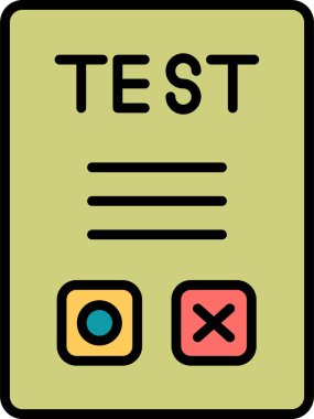 Belge simgesi, vektör illüstrasyonu basit tasarımı test et