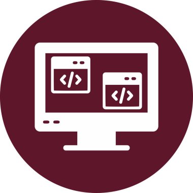 Tarayıcı kodlama programlama simgesi ana hat biçiminde