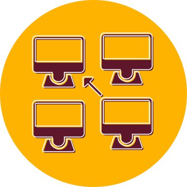 Merkezi olmayan modern simgenin vektör illüstrasyonu