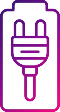 Basit Plug simgesi vektör illüstrasyonu