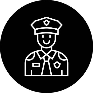 Polis. Web simgesi basit illüstrasyon