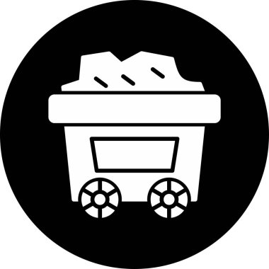Maden arabası. Web simgesi basit illüstrasyon