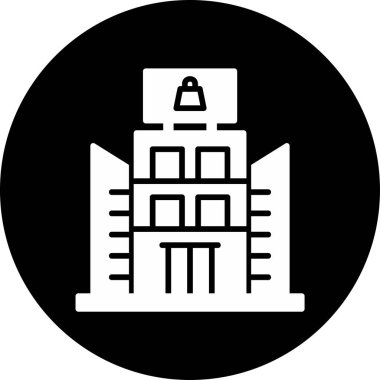 Alışveriş merkezi simgesinin basit doğrusal çizimi 