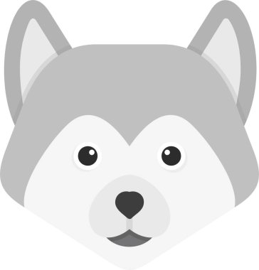 Akita köpek simgesi, basit vektör illüstrasyonu