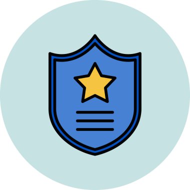 Polis rozeti. Web simgesi basit illüstrasyon