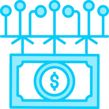 Çevrimiçi para simgesi. İş finans yönetimiyle ilgili resimler.