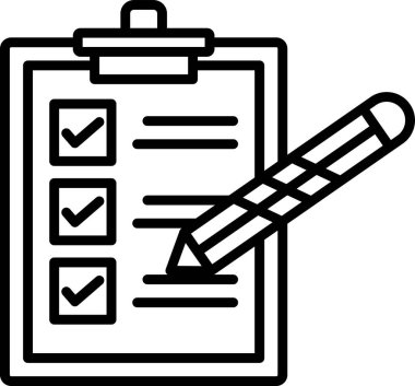 Kontrol listesi. Web simgesi basit illüstrasyon