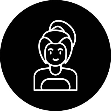 Kadın. Web simgesi basit illüstrasyon 