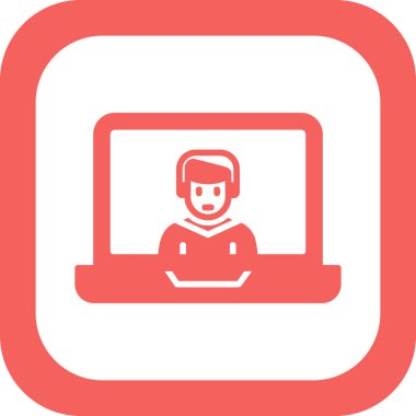 Ana hatlı biçim vektör illüstrasyon tasarımında konferans simgesi