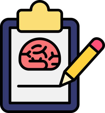 Sağlık Raporu beyin ikonu vektör çizimi 