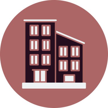 Daire binası simgesi, vektör illüstrasyonu basit tasarım