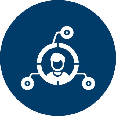 Modern, soyut vektör formunda oluşturulmuş kullanıcı veri simgesi.