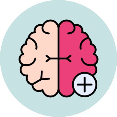 beyin ikonu vektör illüstrasyonu