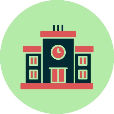 Saat simgesi olan belediye binası