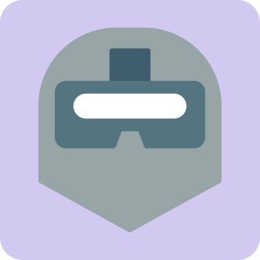 Soyut renk vektör tasarımında çağdaş bir miğferi temsil eden simge.