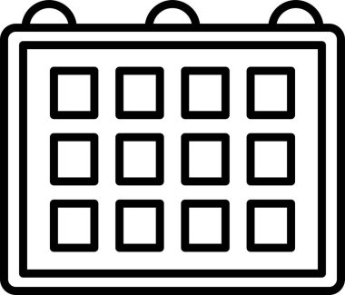 Minimalist bir tasarımda bir takvim simgesinin vektör illüstrasyonuName.