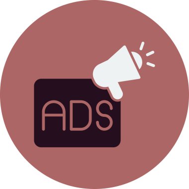 Basit reklam simgesi, vektör illüstrasyonu