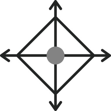 Eksen simgesi, vektör illüstrasyonu basit tasarım