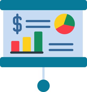 sunum simgesi, vektör illüstrasyonu basit tasarım