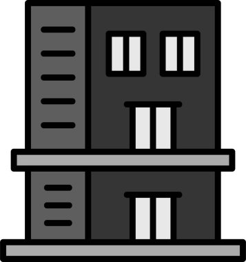 Ofis binası Web simgesi basit illüstrasyon