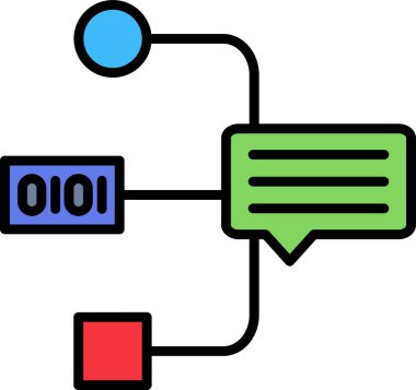 Doğal Dil İşlemi. Web simgesi basit illüstrasyon