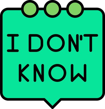 Konuşma balonu ikonu vektör illüstrasyonunu bilmiyorum 