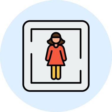 kadın tuvalet işareti ikon vektör illüstrasyonu 