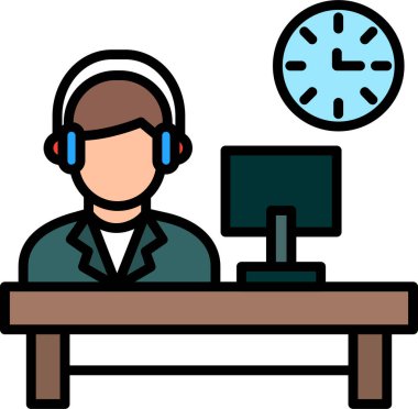 operatör düz simge, vektör, illüstrasyon