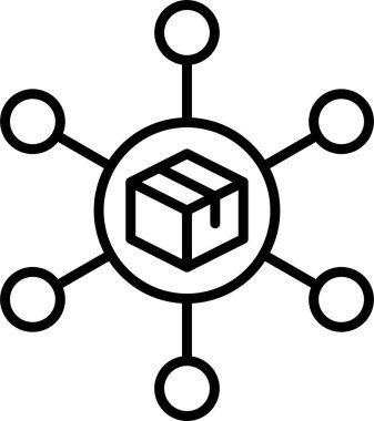 Dağıtım simgesi tasarımının vektör illüstrasyonu