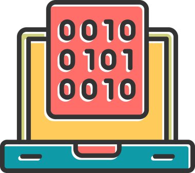 İkili veri simgesinin soyut vektör illüstrasyonu