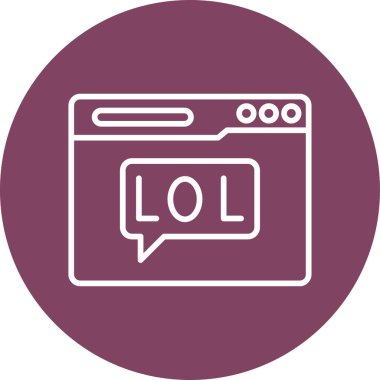 Beyaz Arkaplanda İzole Edilmiş Vektör Simgesi Lol Konuşma Kabarcığı ile Meme  