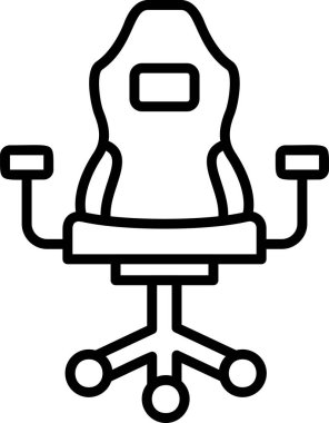 Koltuk ikonu vektörü. ince çizgi işareti