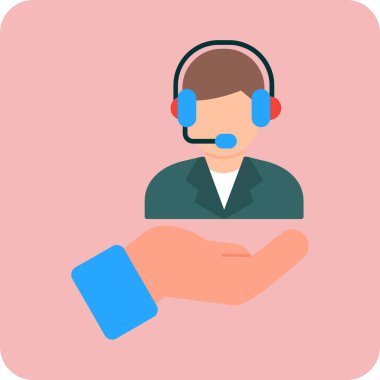 Müşteri hizmet vektör satırı simgesi