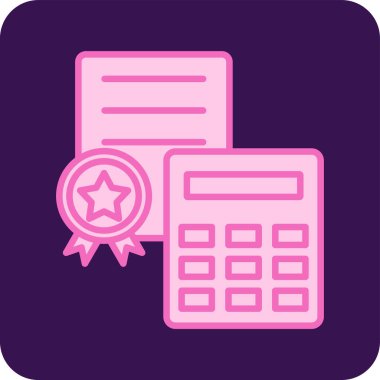 Sertifika simgesi, vektör illüstrasyonu basit tasarım