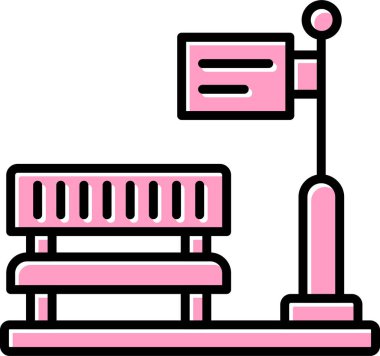 Tren durağı. Web simgesi basit illüstrasyon 