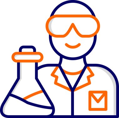 Bilim adamı simgesi, vektör illüstrasyonu