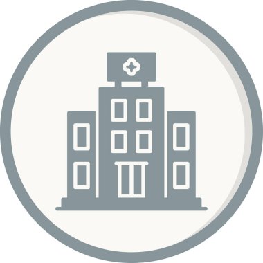 Hastane binası simgesi, vektör illüstrasyonu basit tasarım