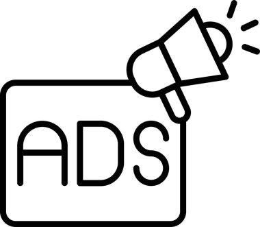 Basit reklam simgesi, vektör illüstrasyonu