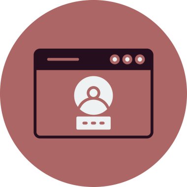 Basit tarayıcı simgesi, vektör illüstrasyonu