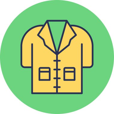 Laboratuvar önlüğü. Web simgesi basit illüstrasyon