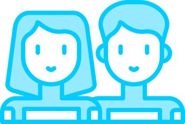 çift kişi aile simgesi vektör illüstrasyonu 