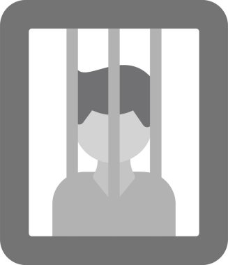 mahkum yassı ikon vektör çizimi 