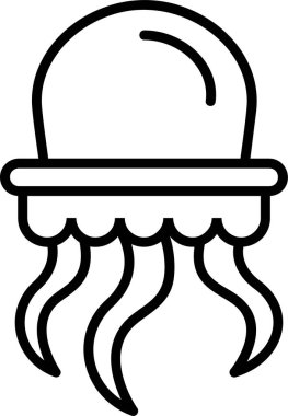 denizanası simgesi, basit vektör çizimi 